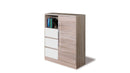 Dome Chest of Drawers in Oak Sonoma with White Gloss