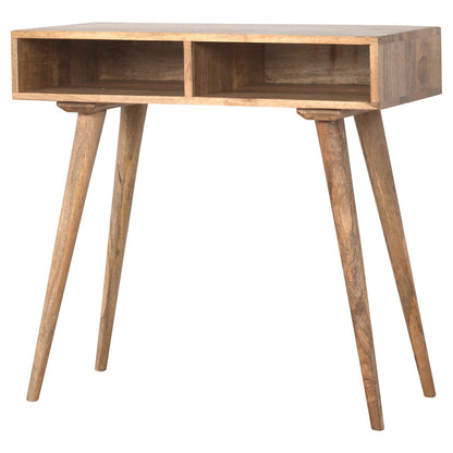 Oak-ish Open Shelf Writing Desk