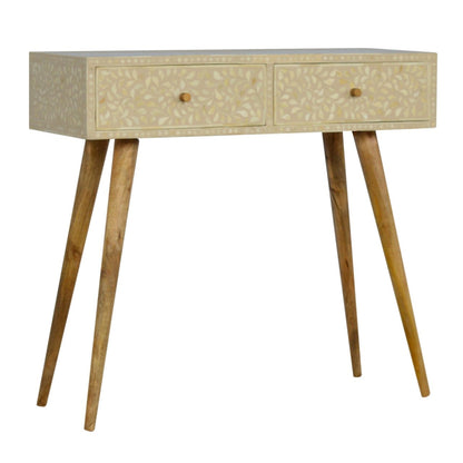 Floral Bone Inlay Console Table