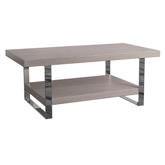 Irvane Wooden Coffee Table In Grey Oak With Undershelf