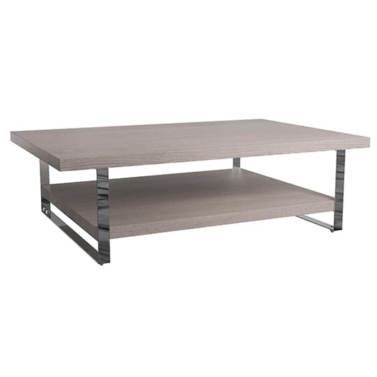 Irvane Large Wooden Coffee Table In Grey Oak With Undershelf