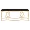 Kairi Marble Coffee Table In Black With Gold Metal Frame