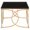 Kairi Marble Coffee Table In Black With Gold Metal Frame