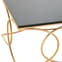 Kairi Marble Coffee Table In Black With Gold Metal Frame