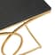 Kairi Marble Coffee Table In Black With Gold Metal Frame