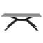 Kara Rectangular Stone Coffee Table With Black Metal Base