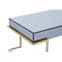 Kayo Grey Glass Top Coffee Table With Gold Stainless Steel Base