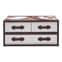 Kensick Wooden Coffee Table With 3 Drawers In Brown And White