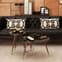 Kentona Dark Grey Marble Coffee Table With Dark Walnut Frame