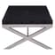 Kero Glass Top Coffee Table With Cross Base In Black