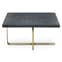 Lana Square Wooden Coffee Table With Gold Steel Base