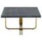 Lana Square Wooden Coffee Table With Gold Steel Base