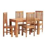 Toko Light Mango 4 FT Dining Set with Wooden Chairs