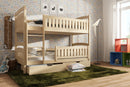 Wooden Bunk Bed Ignas with Storage in Pine Without Mattress