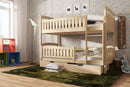 Wooden Bunk Bed Ignas with Storage in Pine Without Mattress