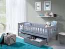 Wooden Single Bed Gucio with Storage in Grey Matt With Faom/Bonnell Mattress