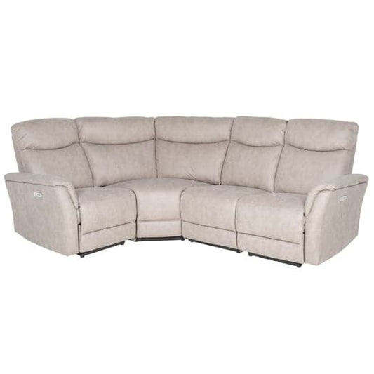 Maritime Electric Recliner Fabric Corner Sofa In Taupe