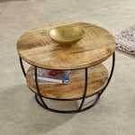 Surrey Solid Wood & Metal Coffee Table With Shelf