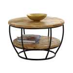 Surrey Solid Wood & Metal Coffee Table With Shelf