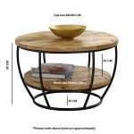 Surrey Solid Wood & Metal Coffee Table With Shelf