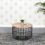 Surrey Solid Wood & Metal Wire Coffee Table