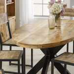 Surrey Solid Wood & Metal Oval Dining Table 6-8 Seater