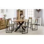 Surrey Solid Wood & Metal Oval Dining Table 6-8 Seater