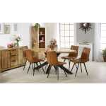 Surrey Solid Wood & Metal Oval Dining Table 6-8 Seater