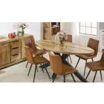 Surrey Solid Wood & Metal Oval Dining Table 6-8 Seater