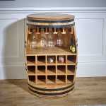 Surrey Solid Dark Wood Barrel Wine Sideboard