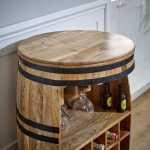 Surrey Solid Dark Wood Barrel Wine Sideboard