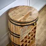 Surrey Solid Dark Wood Barrel Wine Sideboard