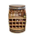 Surrey Solid Dark Wood Barrel Wine Sideboard