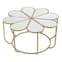 Mekbuda Petal White Mirrored Top Coffee Table With Gold Frame