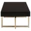 Meleph Black Mirrored Coffee Table With Gold Steel Frame