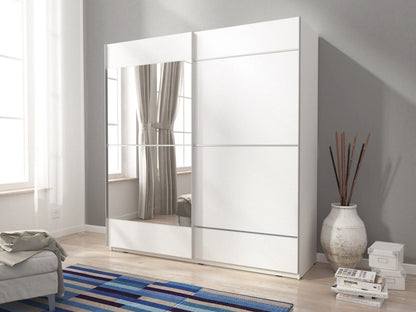 Mika 04 Sliding Door Wardrobe 150cm in White Matt