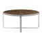 Mitrex Round Wooden Coffee Table With Steel Frame In Natural