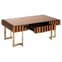 Montuno Mirrored Coffee Table With Gold Stainless Steel Frame