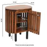 Slatted Mango Wood Bedside Table