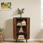 Slatted Mango Wood Bookcase