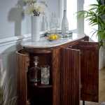 Opal Solid Wood Sideboard/Drinks Cabinet With Marble Top & Metal Legs