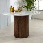 Opal Mango Wood Dining Table Round With Marble Top