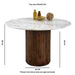 Opal Mango Wood Dining Table Round With Marble Top