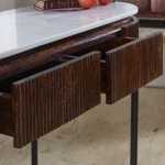 Opal Mango Wood Console Table With Marble Top And Metal Legs