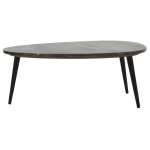 Opal Coffee Table With Black Marble Top & Metal Legs