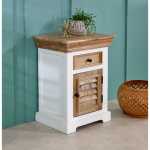 Alfie Solid Mango Wood Bedside Cabinet 1 Drawer + 1 Door