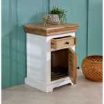 Alfie Solid Mango Wood Bedside Cabinet 1 Drawer + 1 Door