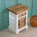 Alfie Solid Mango Wood Bedside Cabinet 1 Drawer + 1 Door