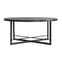 Nectar Round Marble Coffee Table With Black Metal Frame