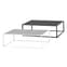 Oakhill Glass Top Coffee Table In Matt Stone And White